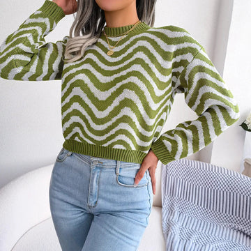 Cressida Irregular Stripe Knit Sweater - SunsetFashionLA
